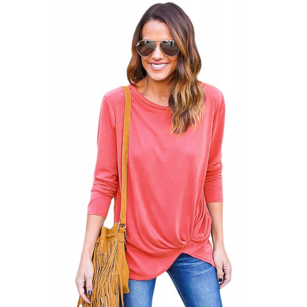 Rosy Long Sleeves Drape Top