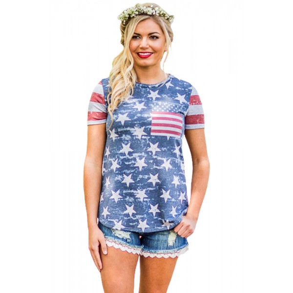 American Heart Womens Flag T-shirt