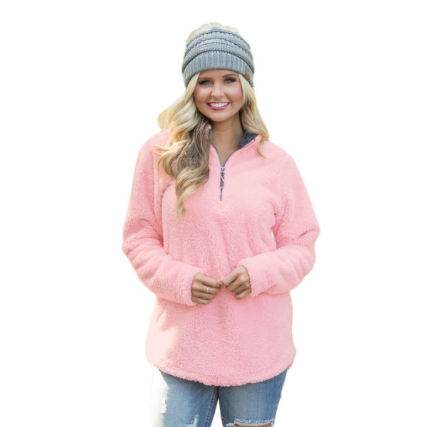 Pink Zipped Pullover Fleece Outfit