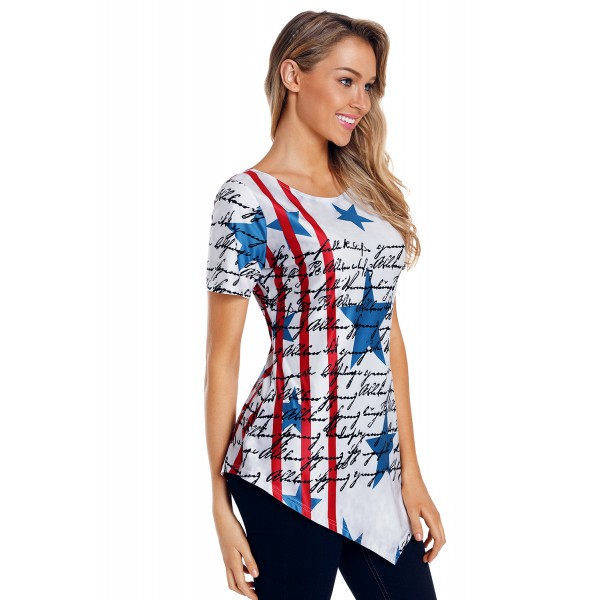 The Declaration of Independence Asymmetric Hem T-shirt