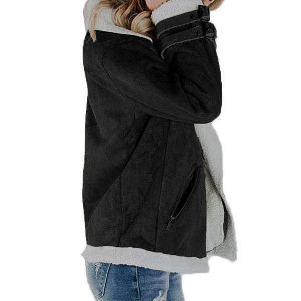 Black Faux Suede Jacket with Zipper Pockets