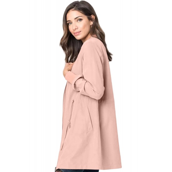 Pink Drawstring Waist Lightweight Outcoat