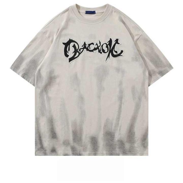 Men's Cotton T-Shirt with Acid Wash Design Latest Blank Print Black T-Shirts