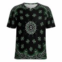 Hot Sale Bandana Print T-Shirts Men Round Neck Short Sleeve Tshirts