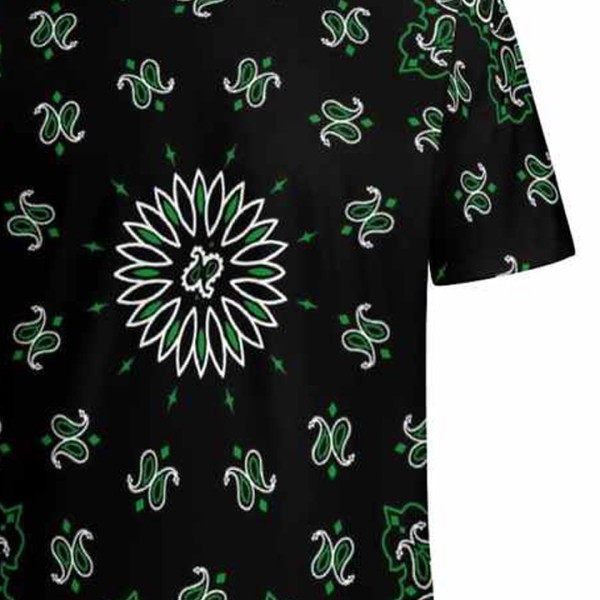 Hot Sale Bandana Print T-Shirts Men Round Neck Short Sleeve Tshirts