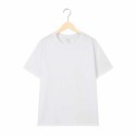 Summer Cotton Short Sleeve T-Shirt Solid Colour Loose Crew Neck Large Size