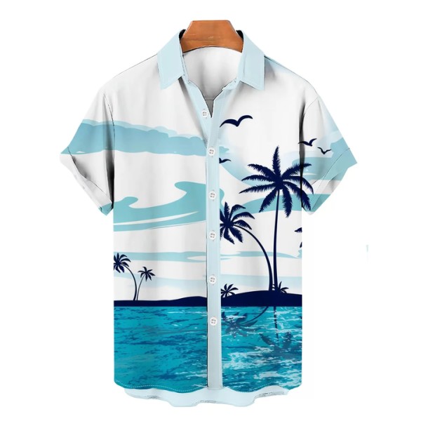 Hawaiian Shirt Summer Coconut Tree Beach Graphic
