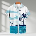Hawaiian Shirt Summer Coconut Tree Beach Graphic