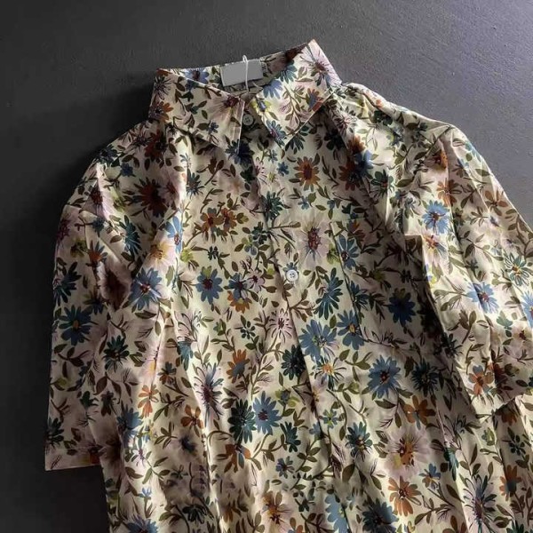 High-Quality Lightweight Fashionable Cuban Collar Beach Floral Short Sleeve Shirt