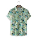 Fashionable Design Floral Digital Print Button up Short Sleeve
