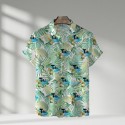 Fashionable Design Floral Digital Print Button up Short Sleeve