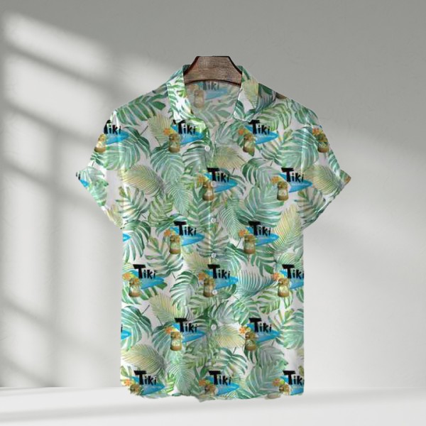 Fashionable Design Floral Digital Print Button up Short Sleeve