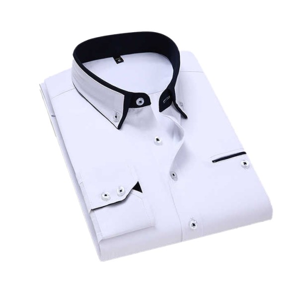 Men's Formal Business Office Casual Long Sleeve Solid Breathable Quick Dry Shirt