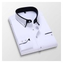 Men's Formal Business Office Casual Long Sleeve Solid Breathable Quick Dry Shirt