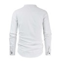 Men's Casual Vintage Solid Cotton Long Sleeve Shirts
