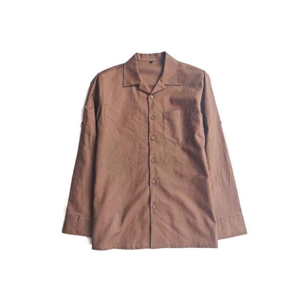 Men's Long Sleeve Business Shirt Special Lapel Style Cotton