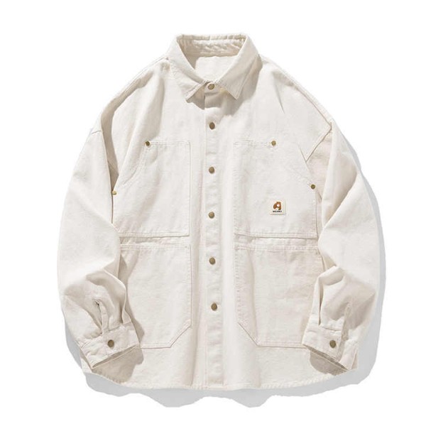 Casual Spring New Long-Sleeved Shirt Jacket High Street Loose Fit Washed