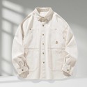 Casual Spring New Long-Sleeved Shirt Jacket High Street Loose Fit Washed