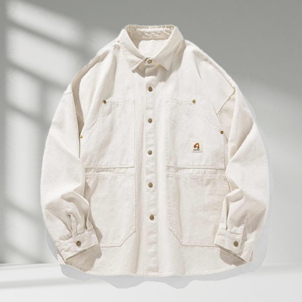 Casual Spring New Long-Sleeved Shirt Jacket High Street Loose Fit Washed