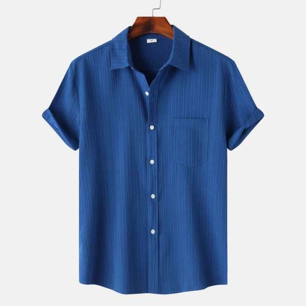 Your Men's Blue Short Sleeve Shirts With Pocket