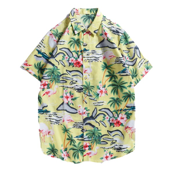 Men's Short Sleeve Hawaiian Shirt 100% Cotton Casual Shirts
