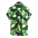 Men's Linen Short Sleeve Hawaiian Shirt for Summer Beach Holidays