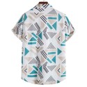 Fashion Geometric Pattern Printing Casual Hawaii Short Sleeve Shirts