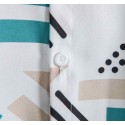 Fashion Geometric Pattern Printing Casual Hawaii Short Sleeve Shirts