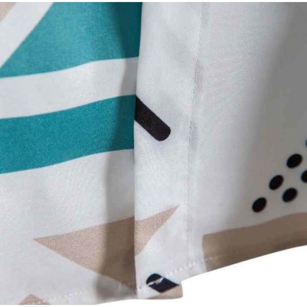 Fashion Geometric Pattern Printing Casual Hawaii Short Sleeve Shirts