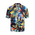 Men's Casual Beach Shirts Solid Color Breathable Cotton