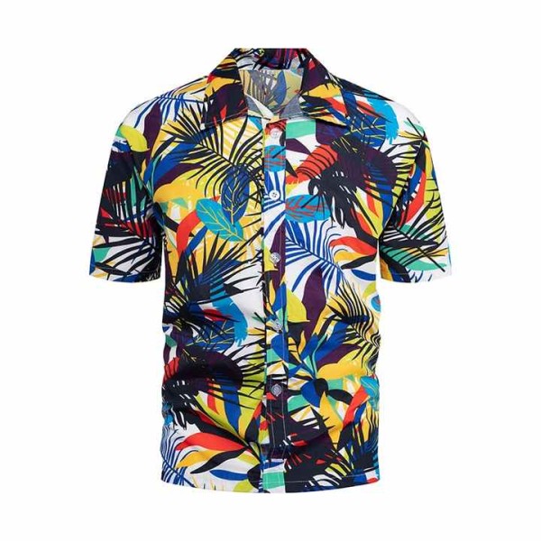 Men's Casual Beach Shirts Solid Color Breathable Cotton