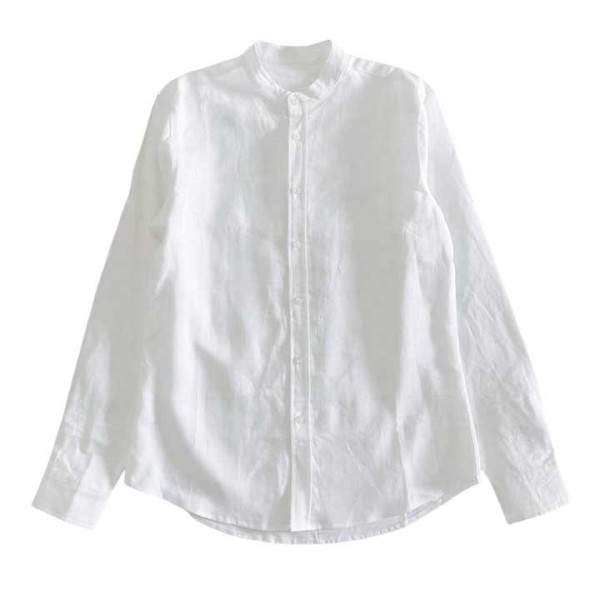 Men's Clothing Pure Linen Long Sleeve Casual Shirt