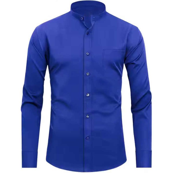 Men's Plus Size Stand Collar Slim Solid Colors Classic Comfortable