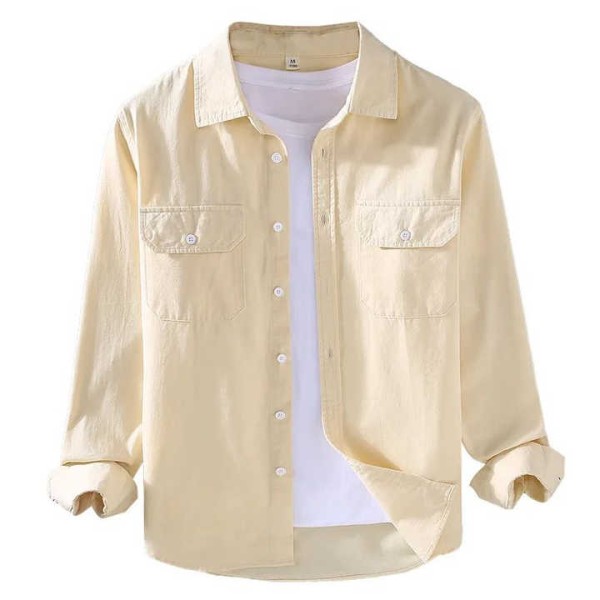 Best Hot Selling Plus Size Men's Shirts Solid Yarn Dyed Shirts