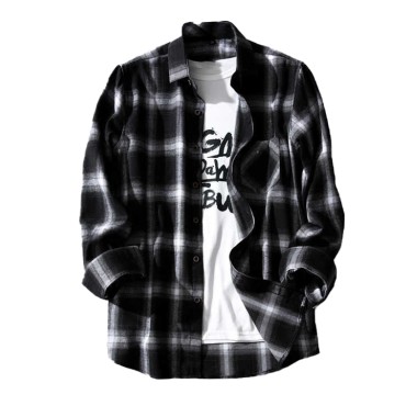 Men Shirt Flannel Pl...