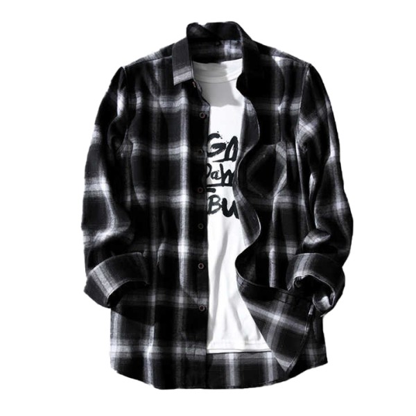 Men Shirt Flannel Plaid Warm Autumn Winter Fashion