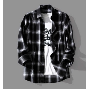 Men Shirt Flannel Pl...