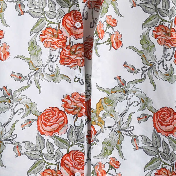 Floral Men's Summer Shirt Plus Size Lapel Beach