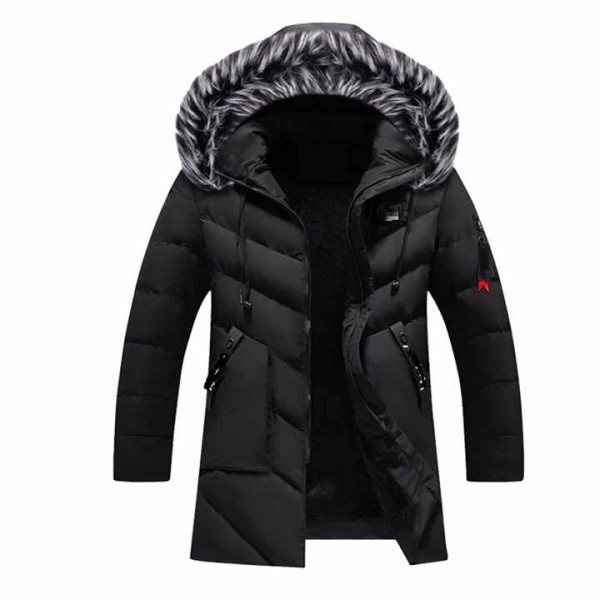 Men's Winter Jacket Waterproof Windproof Parka Fur Decoration Thick Coat