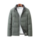 Men's Down Jacket for Autumn and Winter, 90 White Duck Down Stand-up Collar
