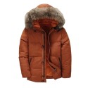 Down Jacket Men Fox Fur Coat Casual Men Fur Hood Winter Jacket