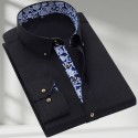 Men's Long Sleeve Business Shirts Square Stand-Up