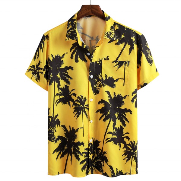 New Fashion Designer Geometric Printed Hawaiian Beach Shirts