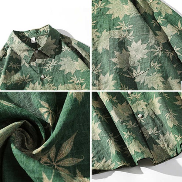 Men's Hawaiian Full Print Short Sleeved Vintage Floral Shirt