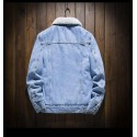 Men's Vintage Style Velvet Lamb Wool Denim Jacket