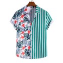 Direct Floral Printed Men's Beach Shirts Short Sleeve Linen Casual Hawaiian Shirts