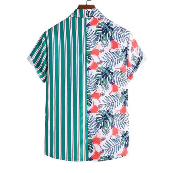Direct Floral Printed Men's Beach Shirts Short Sleeve Linen Casual Hawaiian Shirts
