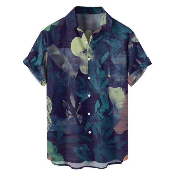 Men's Casual Hawaiian Aloha Beach Shirt Floral Pattern Poplin
