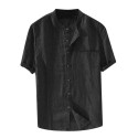 Men's Summer Casual Beach Shirt Twill Fabric Short Sleeve
