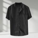 Men's Summer Casual Beach Shirt Twill Fabric Short Sleeve
